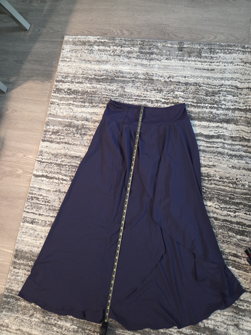 HALARA Navy Asymmetrical Maxi Skirt